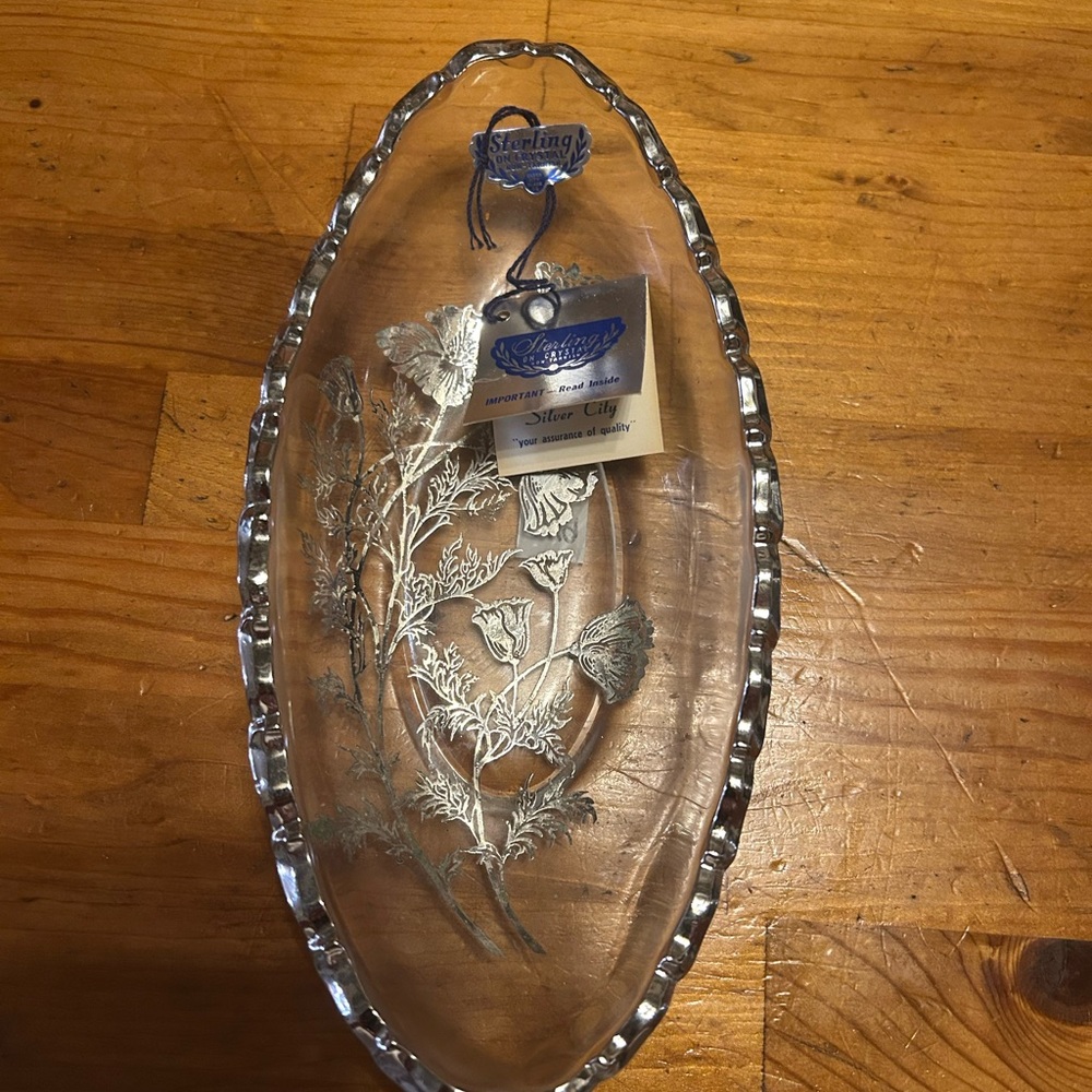 Sterling on Crystal serving piece